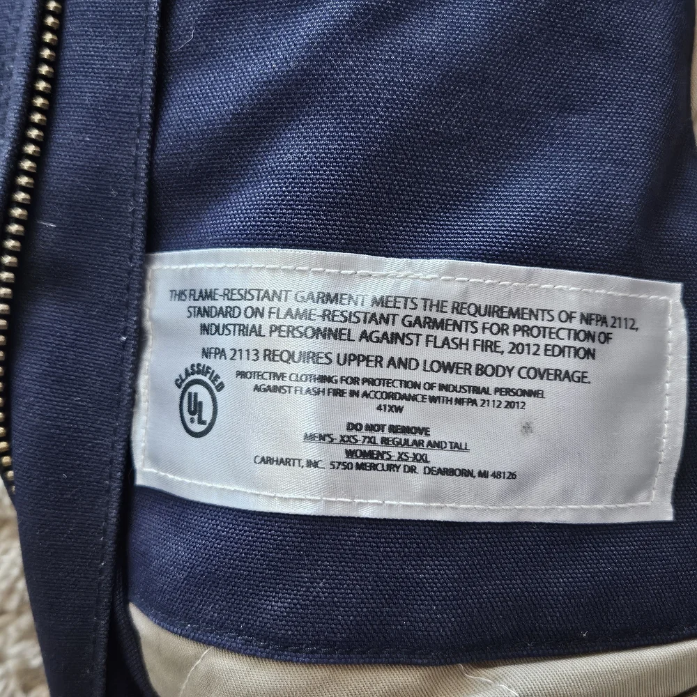 Carhartt Navy Blue Hooded Work Jacket - Picture 3 of 7